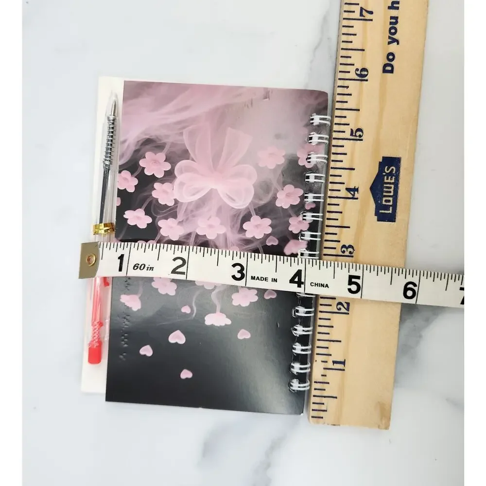 2 Spiral Pocket Notebook/Pen sets Bow Designs 4x5.5